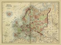 Antique Map of Europe-Alvin Johnson-Stretched Canvas