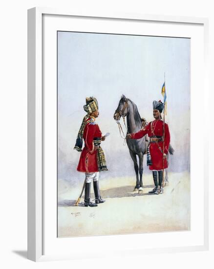 Alwar Lancers, Commandment and Chohan Rajput, Illustration for 'Armies of India' by Major G.F.…-Alfred Crowdy Lovett-Framed Giclee Print