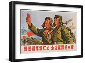 Always Follow Chairman Mao, Chinese Cultural Revolution-null-Framed Premium Giclee Print