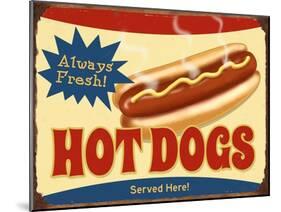 Always Fresh Hot Dogs-Retroplanet-Mounted Giclee Print