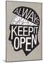 Always Keep It Open Poster-null-Mounted Poster