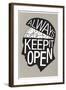 Always Keep It Open Poster-null-Framed Art Print