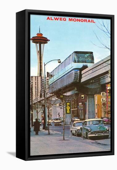 Alweg Monorail, Seattle, Washington-null-Framed Stretched Canvas