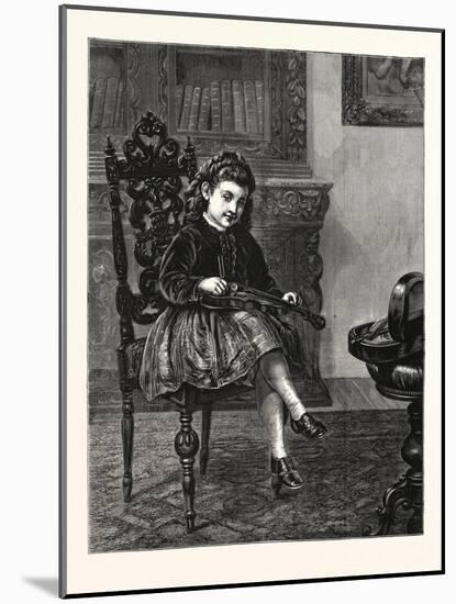 Am I Sharp Enough? 1876, Girl, Violin, Interior, Music-null-Mounted Giclee Print