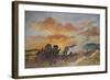 Am Lagerfeuer bei Sonnenaufgang-Frank Buchser-Framed Giclee Print