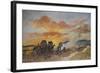 Am Lagerfeuer bei Sonnenaufgang-Frank Buchser-Framed Giclee Print