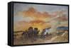 Am Lagerfeuer bei Sonnenaufgang-Frank Buchser-Framed Stretched Canvas