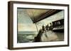 Am Steuer Bei Scharfem Winde, Seeleute, Segelboot-null-Framed Giclee Print