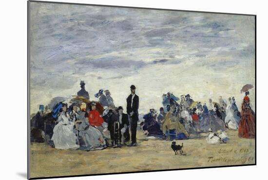 Am Strand Von Trouville, 1865-Eug?ne Boudin-Mounted Giclee Print