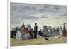 Am Strand Von Trouville, 1865-Eug?ne Boudin-Framed Giclee Print