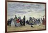 Am Strand Von Trouville, 1865-Eug?ne Boudin-Framed Giclee Print