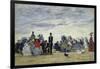 Am Strand Von Trouville, 1865-Eug?ne Boudin-Framed Giclee Print