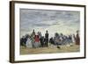 Am Strand Von Trouville, 1865-Eug?ne Boudin-Framed Giclee Print