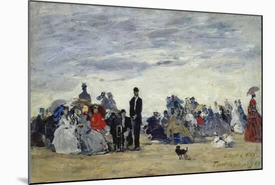 Am Strand Von Trouville, 1865-Eug?ne Boudin-Mounted Giclee Print