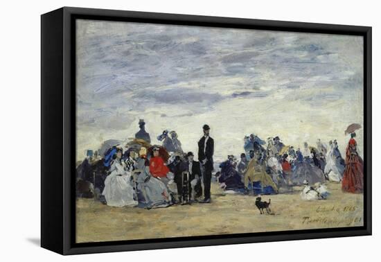 Am Strand Von Trouville, 1865-Eug?ne Boudin-Framed Stretched Canvas