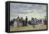 Am Strand Von Trouville, 1865-Eug?ne Boudin-Framed Stretched Canvas