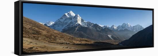 Ama Dablam and the Khumbu Valley, Himalayas, Nepal, Asia-Alex Treadway-Framed Stretched Canvas