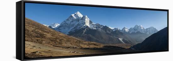 Ama Dablam and the Khumbu Valley, Himalayas, Nepal, Asia-Alex Treadway-Framed Stretched Canvas