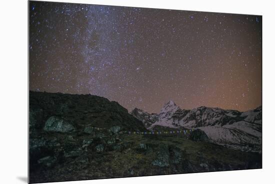 Ama Dablam Base Camp at night, Khumbu Region, Nepal, Himalayas, Asia-Alex Treadway-Mounted Premium Photographic Print