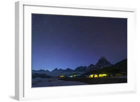 Ama Dablam Base Camp in the Everest Region Glows at Twilight, Himalayas, Nepal, Asia-Alex Treadway-Framed Photographic Print