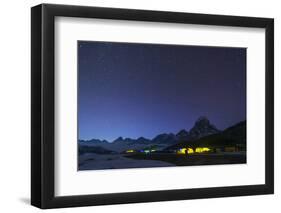 Ama Dablam Base Camp in the Everest Region Glows at Twilight, Himalayas, Nepal, Asia-Alex Treadway-Framed Photographic Print