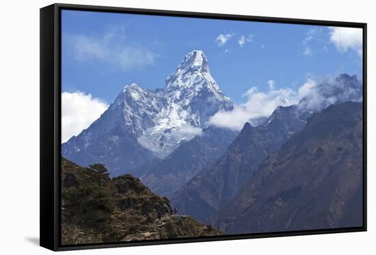 Ama Dablam from Trail Between Namche Bazaar and Everest View Hotel, Nepal, Himalayas, Asia-Peter Barritt-Framed Stretched Canvas