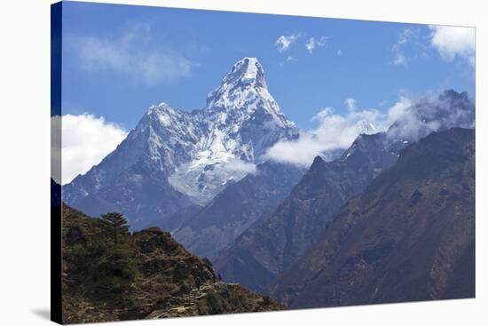 Ama Dablam from Trail Between Namche Bazaar and Everest View Hotel, Nepal, Himalayas, Asia-Peter Barritt-Stretched Canvas