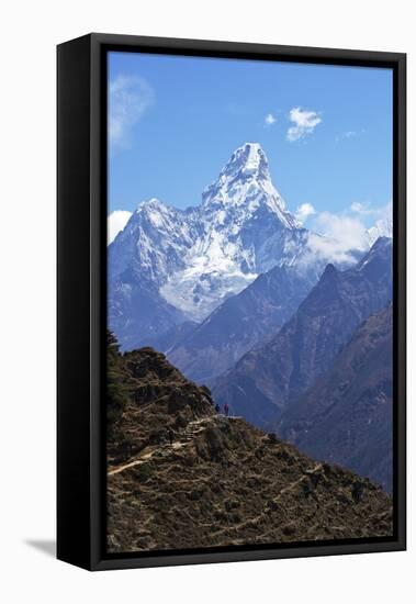 Ama Dablam from Trail Between Namche Bazaar and Everest View Hotel, Nepal, Himalayas, Asia-Peter Barritt-Framed Stretched Canvas