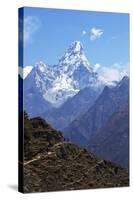 Ama Dablam from Trail Between Namche Bazaar and Everest View Hotel, Nepal, Himalayas, Asia-Peter Barritt-Stretched Canvas