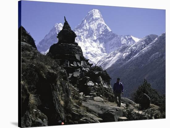 Ama Dablam Landscape, Nepal-Michael Brown-Stretched Canvas