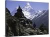 Ama Dablam Landscape, Nepal-Michael Brown-Stretched Canvas