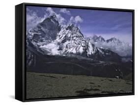 Ama Dablam Landscape, Nepal-Michael Brown-Framed Stretched Canvas