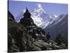 Ama Dablam Landscape, Nepal-Michael Brown-Stretched Canvas