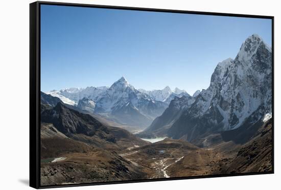 Ama Dablam Seen from the Cho La Pass in the Khumbu Region, Himalayas, Nepal, Asia-Alex Treadway-Framed Stretched Canvas