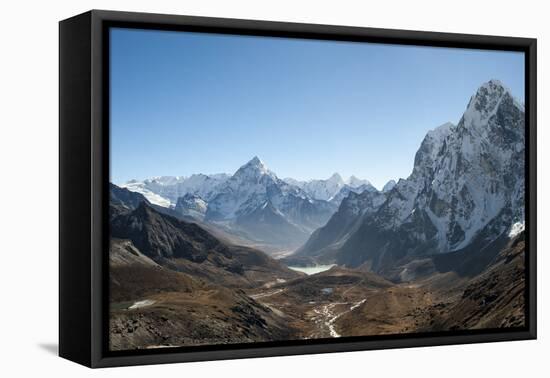 Ama Dablam Seen from the Cho La Pass in the Khumbu Region, Himalayas, Nepal, Asia-Alex Treadway-Framed Stretched Canvas