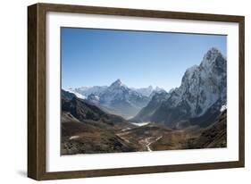 Ama Dablam Seen from the Cho La Pass in the Khumbu Region, Himalayas, Nepal, Asia-Alex Treadway-Framed Photographic Print