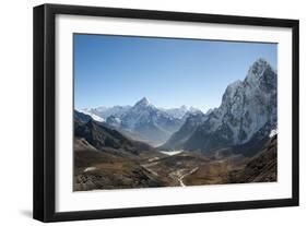 Ama Dablam Seen from the Cho La Pass in the Khumbu Region, Himalayas, Nepal, Asia-Alex Treadway-Framed Photographic Print