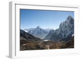 Ama Dablam Seen from the Cho La Pass in the Khumbu Region, Himalayas, Nepal, Asia-Alex Treadway-Framed Photographic Print