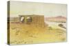 Amada, 6:50Am, 12 February 1867,(Pen and Brown Ink with Wc over Graphite)-Edward Lear-Stretched Canvas