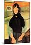 Amadeo Modigliani Dark Young Woman Sitting on a Bed Art Print Poster-null-Mounted Poster