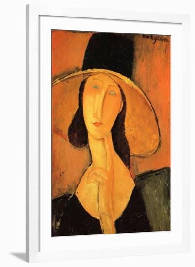 Amadeo Modigliani Portrait of a Woman with Hat-Amedeo Modigliani-Framed Art Print