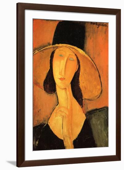 Amadeo Modigliani Portrait of a Woman with Hat-Amedeo Modigliani-Framed Art Print