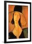 Amadeo Modigliani Portrait of a Woman with Hat-Amedeo Modigliani-Framed Art Print