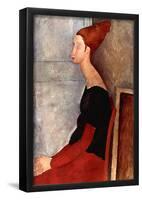 Amadeo Modigliani Portrait of Jeanne Hebuterne in Dark Clothes Art Print Poster-null-Framed Poster