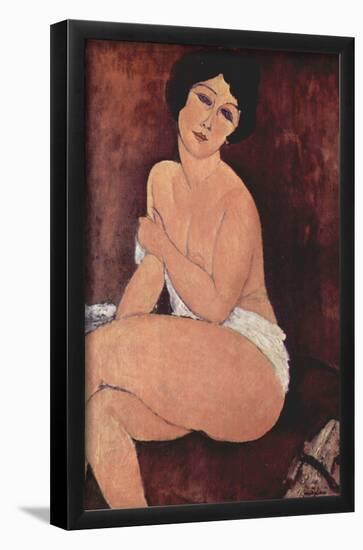 Amadeo Modigliani (Seated Nude on a Sofa) Art Poster Print-null-Framed Poster