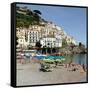 Amalfi Beach-Marilyn Dunlap-Framed Stretched Canvas