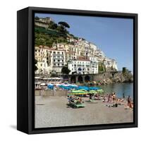 Amalfi Beach-Marilyn Dunlap-Framed Stretched Canvas