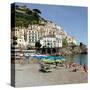 Amalfi Beach-Marilyn Dunlap-Stretched Canvas