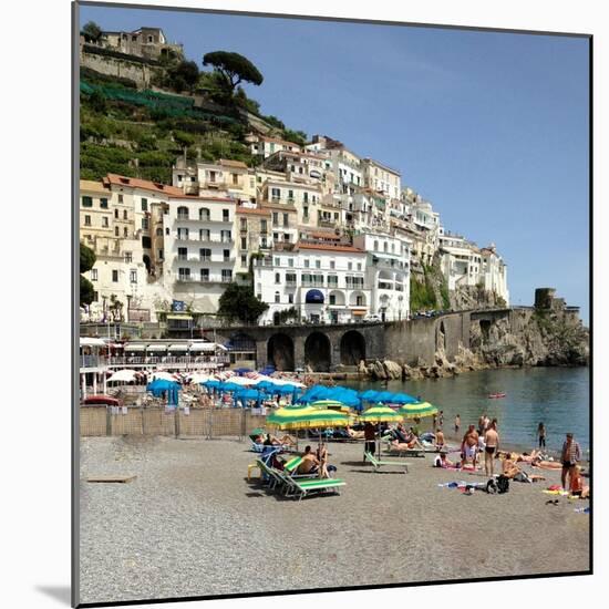 Amalfi Beach-Marilyn Dunlap-Mounted Art Print