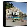 Amalfi Beach-Marilyn Dunlap-Framed Stretched Canvas